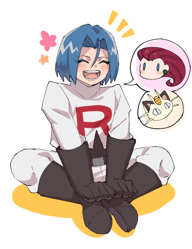jessie, james, and meowth (pokemon) drawn by pomme_azm2