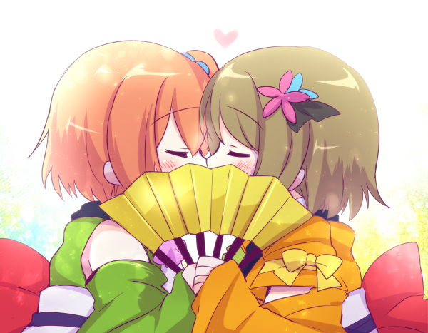 hoshizora rin and koizumi hanayo (love live! and 2 more) drawn by mikurun