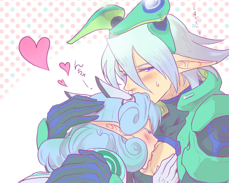hunewearl and hunewm (phantasy star and 1 more) drawn by mukuge