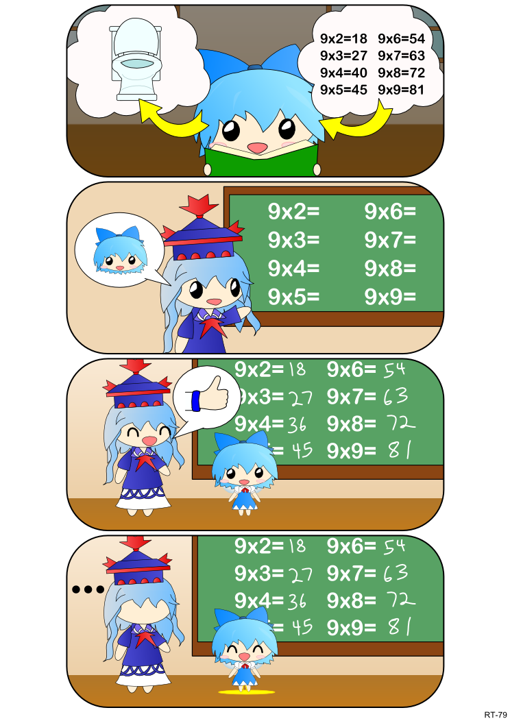 cirno and kamishirasawa keine (touhou) drawn by dozy_(d_mendozer)