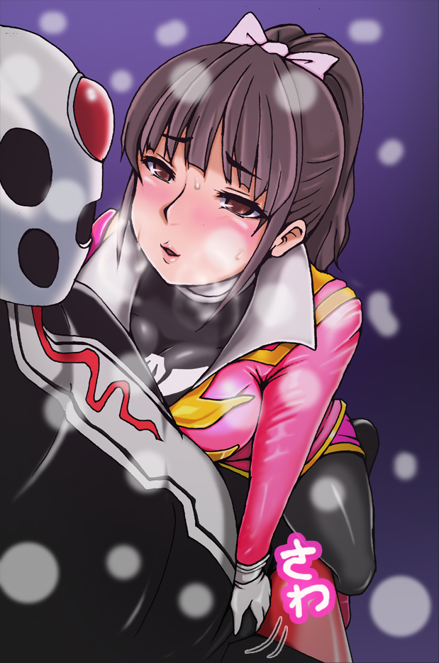 ahim de famille and gokai pink (super sentai and 2 more) drawn by midori_(bar_midori)