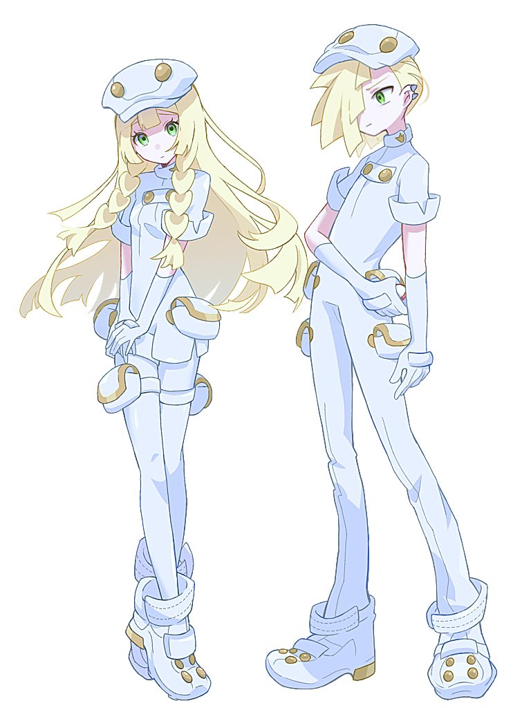 lillie and gladion (pokemon and 1 more) drawn by seiun_(hoshigumo_72)
