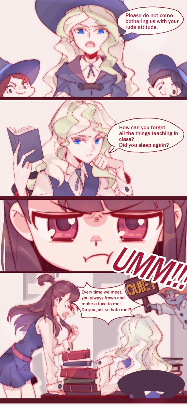 kagari atsuko, diana cavendish, barbara parker, and hanna england (little witch academia) drawn by milk_puppy