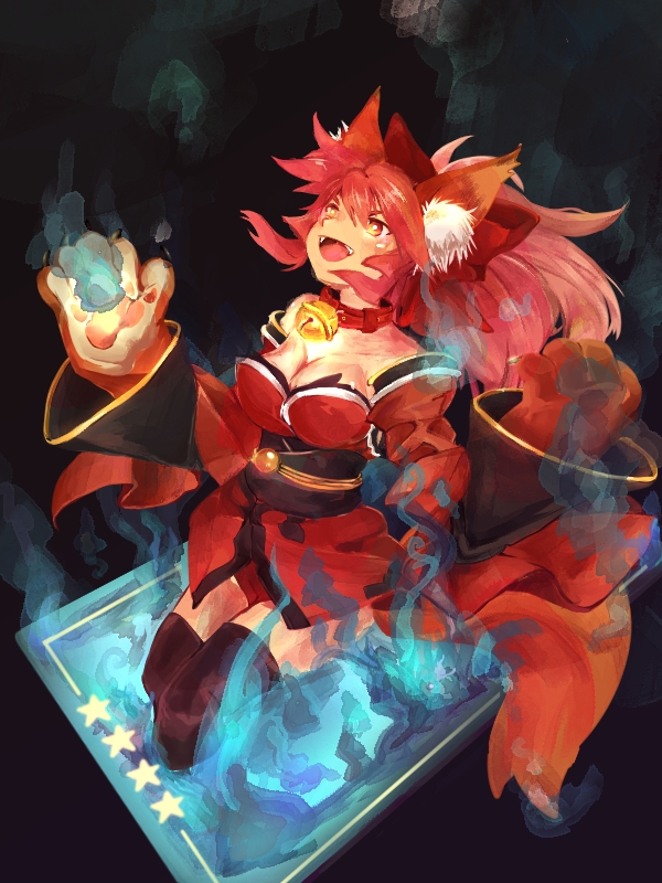 tamamo and tamamo cat (fate and 1 more) drawn by thyoria_(hoangthy1962)