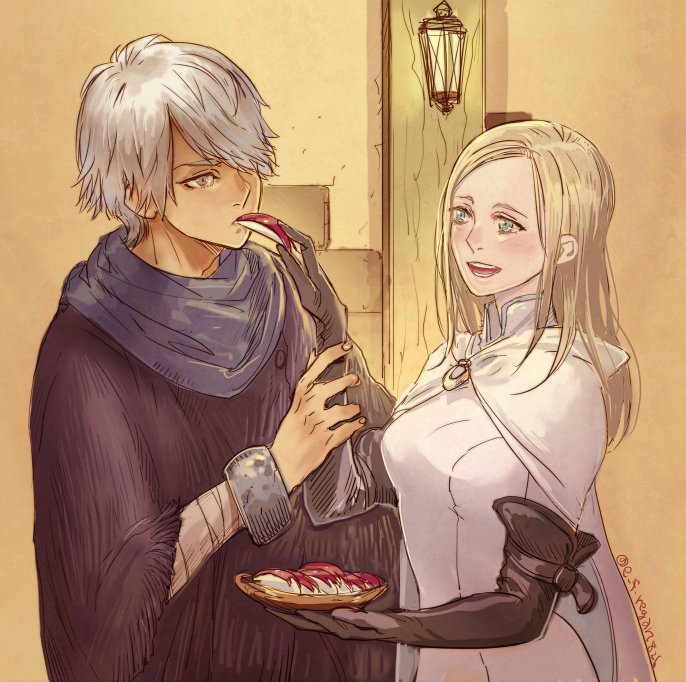 therion and ophilia clement (octopath traveler and 1 more) drawn by regan_(hatsumi)