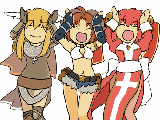 high priest, whitesmith, and knight (ragnarok online) drawn by minorigo_flow