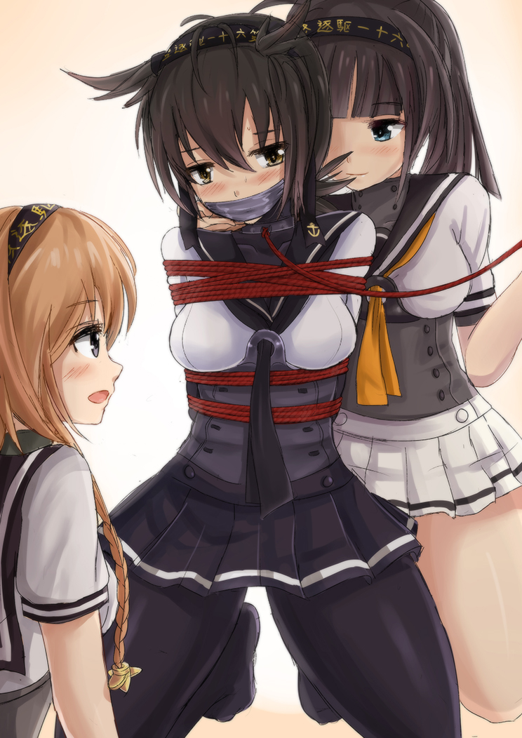 hatsuzuki, akizuki, and teruzuki (kantai collection) drawn by jitan777