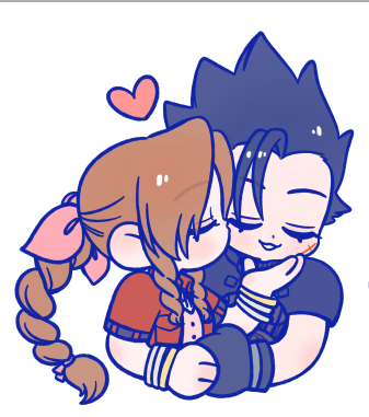 aerith gainsborough and zack fair (final fantasy and 2 more) drawn by 105zz