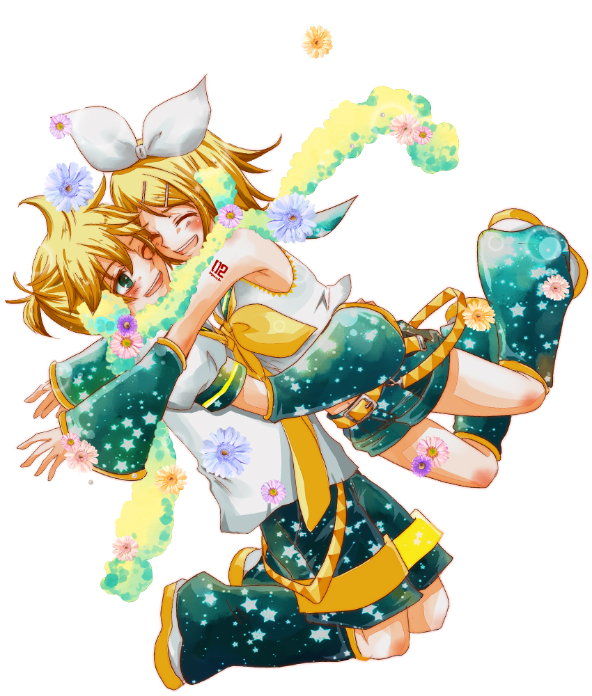 kagamine rin and kagamine len (vocaloid) drawn by sakanashi