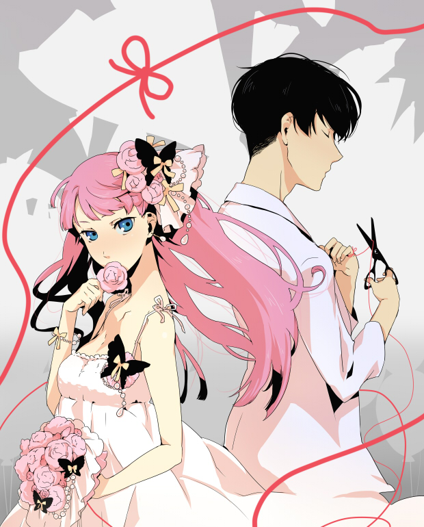 megurine luka (vocaloid and 1 more) drawn by numeri