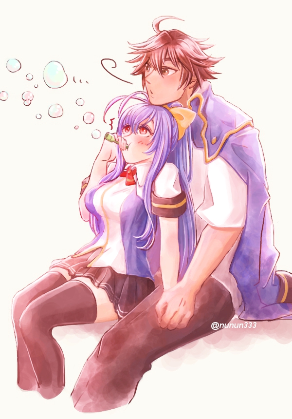 mai natsume and taro sasagae (blazblue and 1 more) drawn by nunun