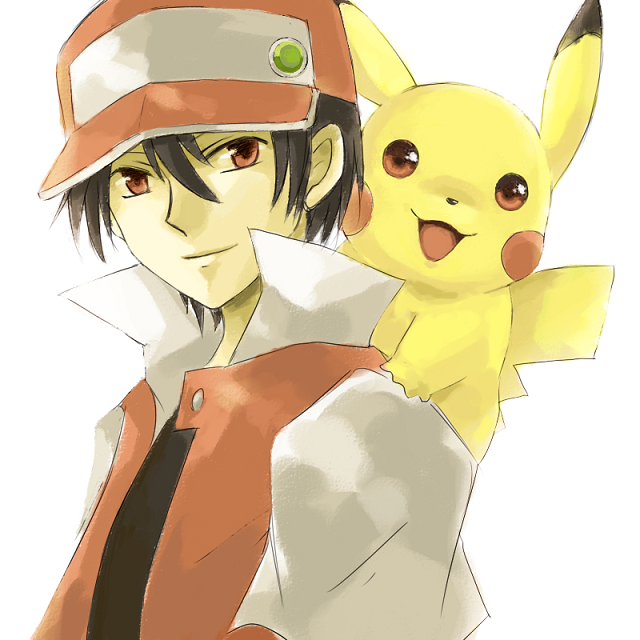 pikachu, red, and pixiv red (pokemon and 1 more) drawn by usao_(313131)