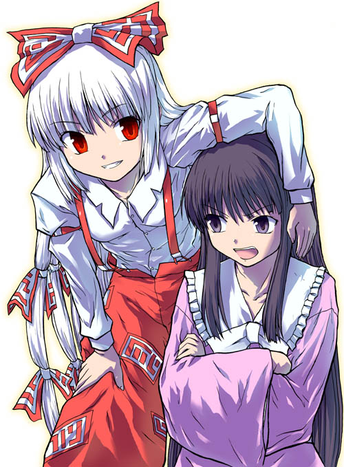 fujiwara no mokou and houraisan kaguya (touhou) drawn by tsuyadashi_shuuji
