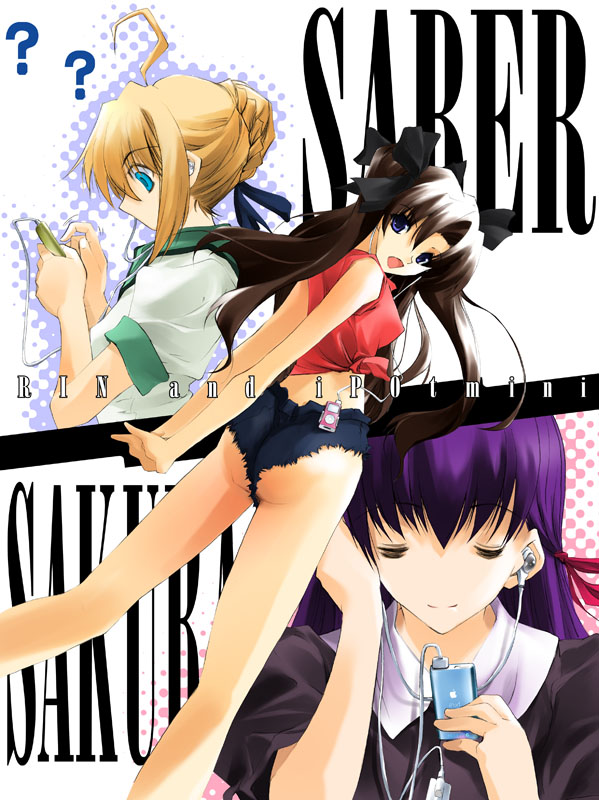 artoria pendragon, saber, tohsaka rin, and matou sakura (fate and 2 more) drawn by nagare_hyougo
