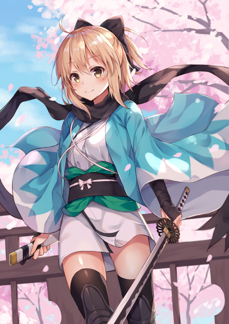 okita souji (fate and 1 more) drawn by huwari_(dnwls3010)