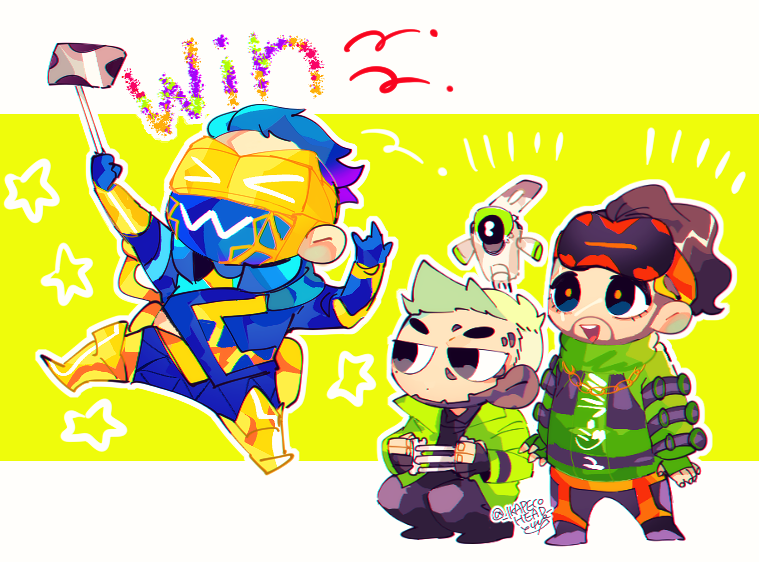crypto, octane, mirage, hack, fast fashion octane, and 2 more (apex legends) drawn by repikinoko