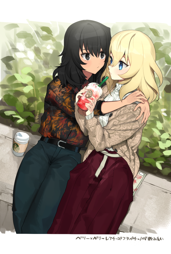 andou and oshida (girls und panzer) drawn by tan_(inka)