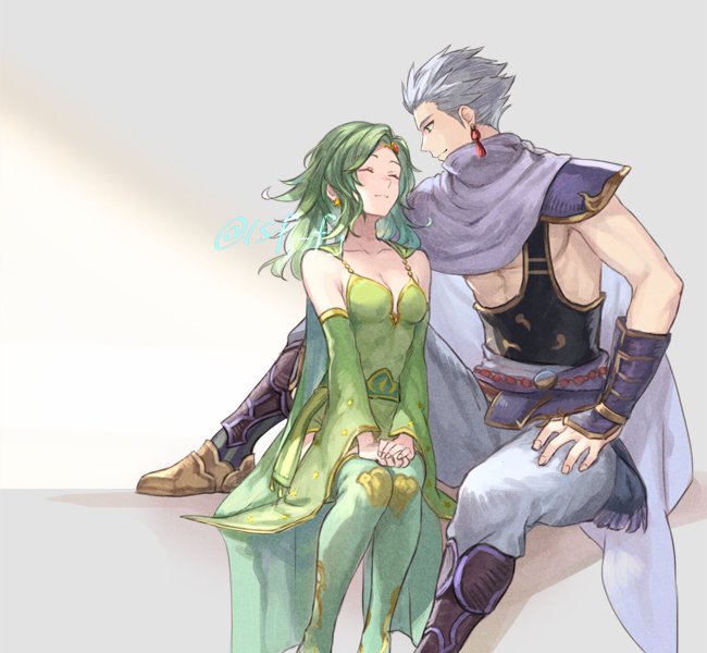 rydia and edward geraldine (final fantasy and 1 more) drawn by sasanomesi
