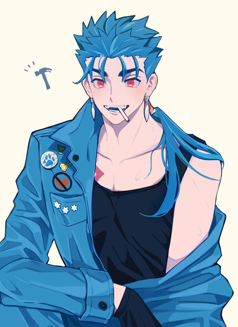 cu chulainn (fate and 1 more) drawn by mog_pero