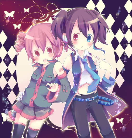 kasane teto and yokune ruko (utau) drawn by maimu_(polka)