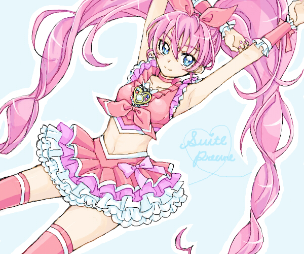 houjou hibiki and cure melody (precure and 1 more) drawn by mironomeo