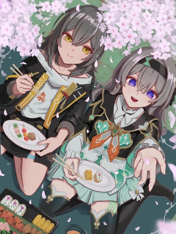 trailblazer, firefly, and stelle (honkai and 1 more) drawn by toki78288809