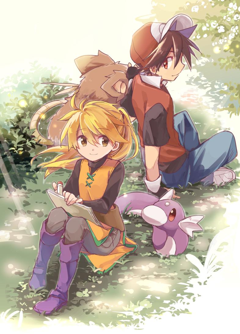 red, yellow, dratini, and raticate (pokemon and 1 more) drawn by unagi_(kobucha_blaster)