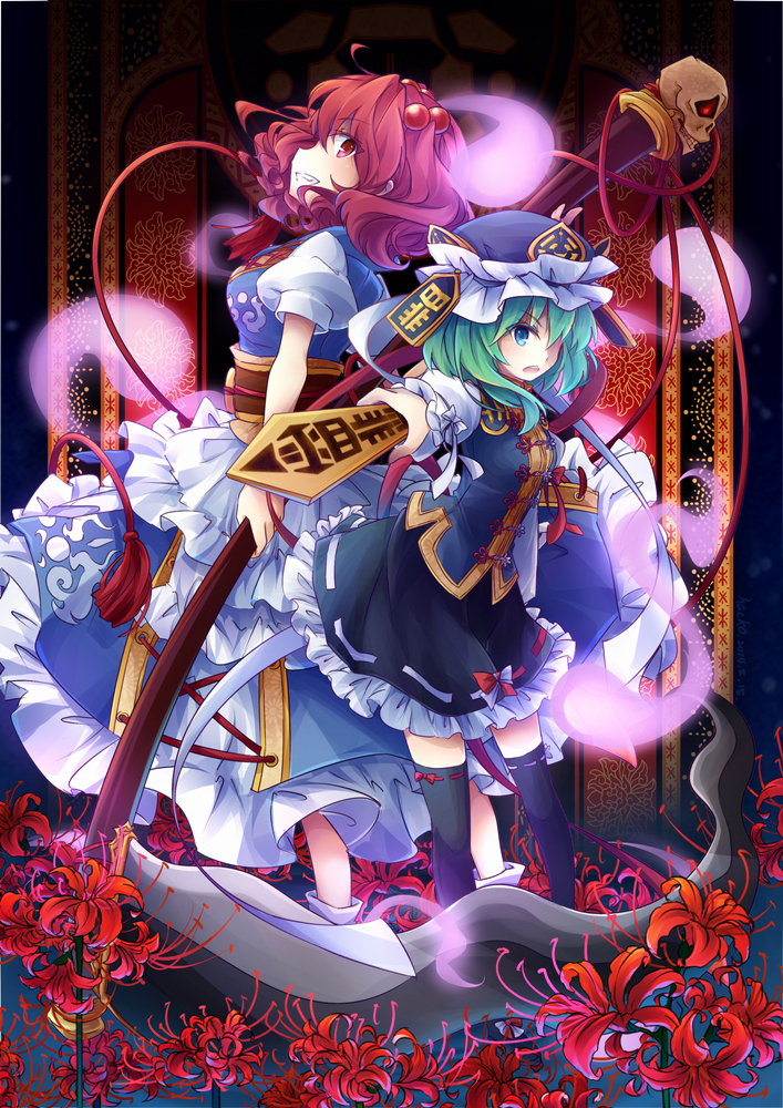 shiki eiki and onozuka komachi (touhou) drawn by hacko