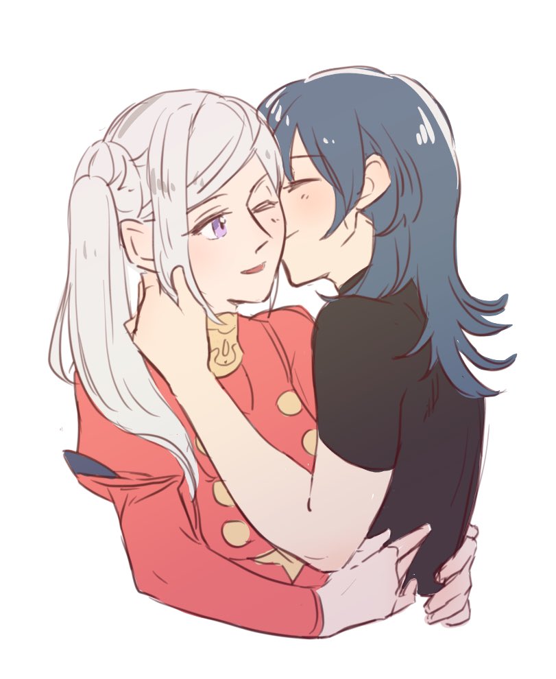 female byleth and edelgard von hresvelg (fire emblem and 1 more) drawn by riromomo