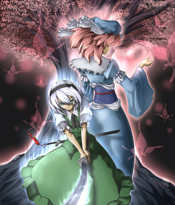 konpaku youmu and saigyouji yuyuko (touhou) drawn by toritora