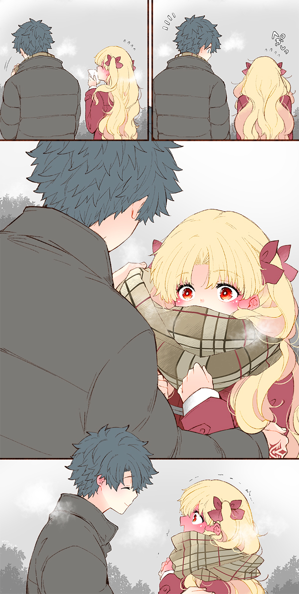 fujimaru ritsuka and ereshkigal (fate and 1 more) drawn by azumi_(myameco)