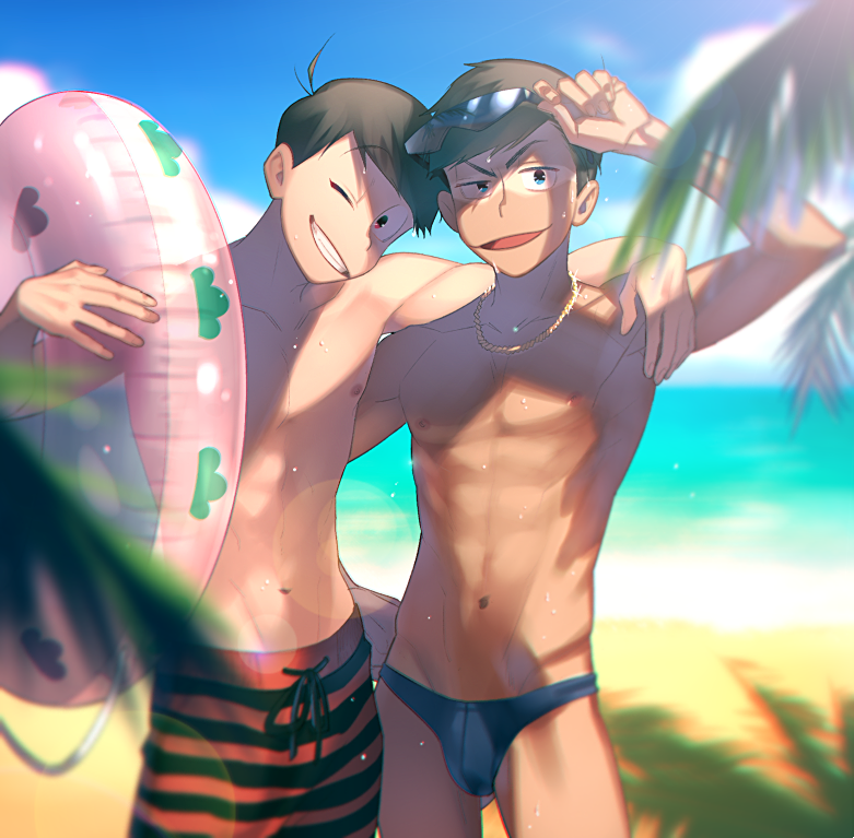 matsuno osomatsu and matsuno karamatsu (osomatsu and 2 more) drawn by mocchiri_oyaji