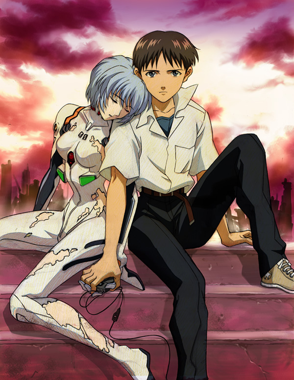 ayanami rei and ikari shinji (neon genesis evangelion and 2 more) drawn by ayukko_(forest_village)