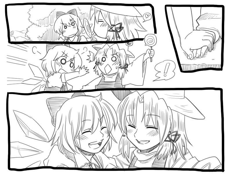cirno and moriya suwako (touhou) drawn by koyama_shigeru