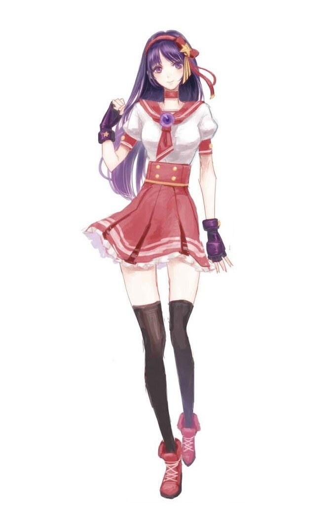 asamiya athena (the king of fighters and 2 more) drawn by saji_yumi