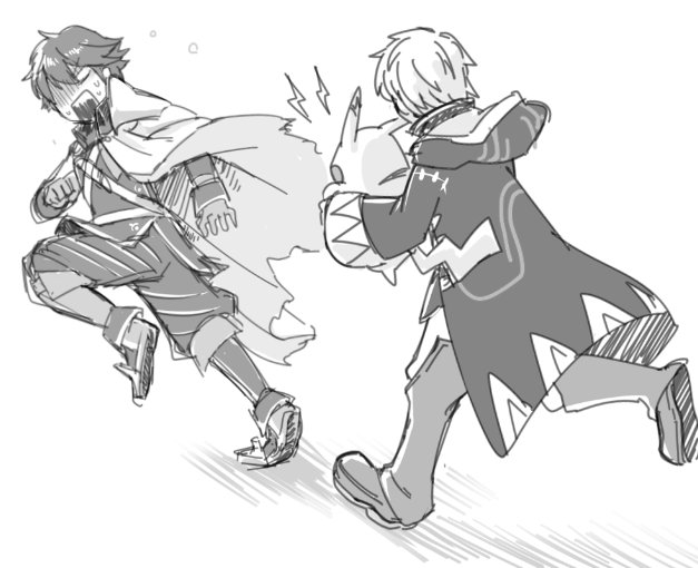 pikachu, male robin, and chrom (pokemon and 2 more) drawn by sayoyonsayoyo