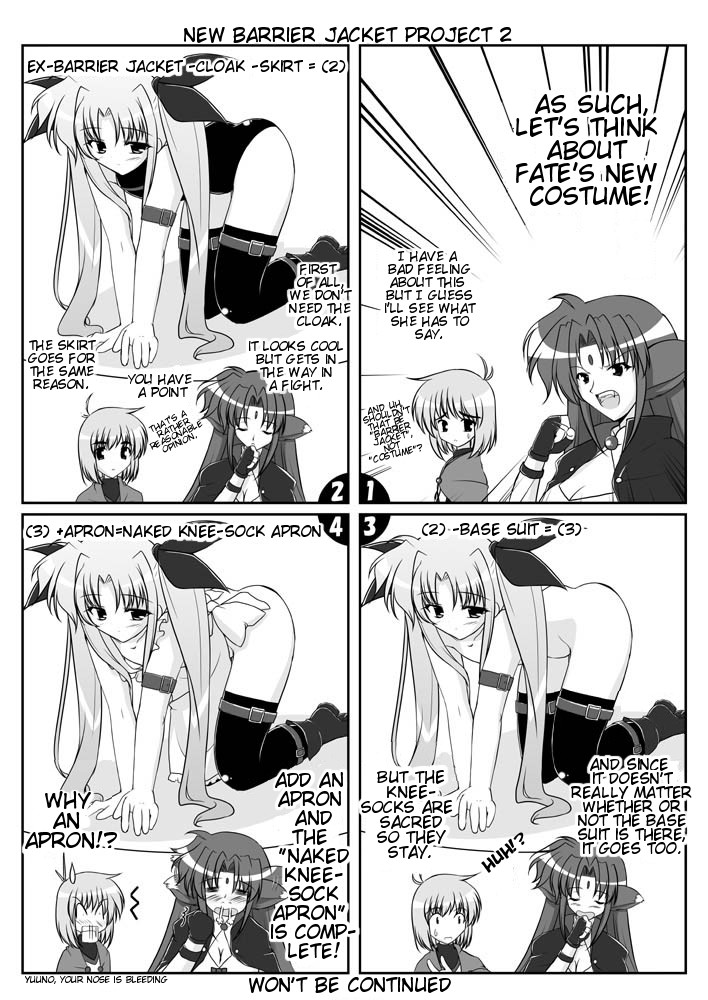 fate testarossa, yuuno scrya, and arf (lyrical nanoha and 2 more) drawn by mikage_takashi