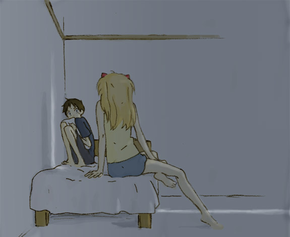 souryuu asuka langley and ikari shinji (neon genesis evangelion) drawn by gen_(susono01)