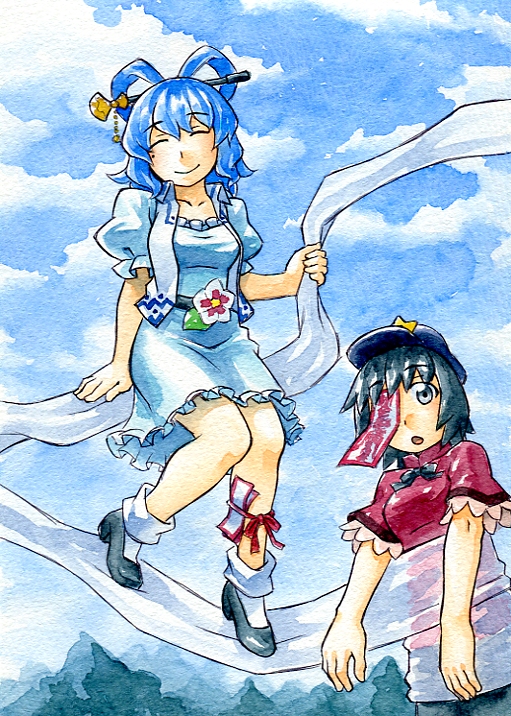 kaku seiga and miyako yoshika (touhou) drawn by kawachi_koorogi