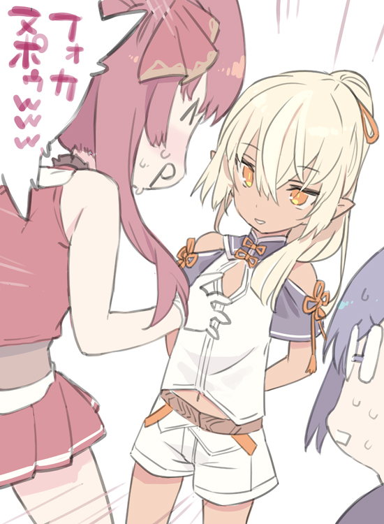 houshou marine, shiranui flare, and a-chan (hololive) drawn by blade_(galaxist)