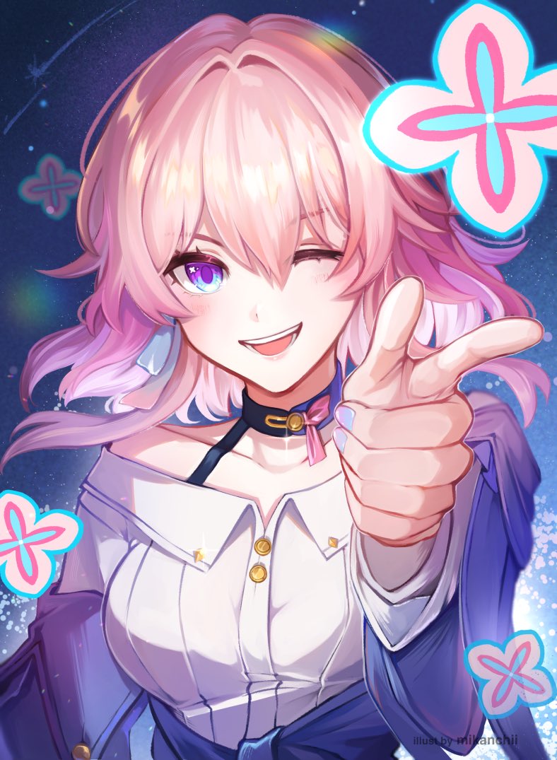 march 7th (honkai and 1 more) drawn by mikanchii
