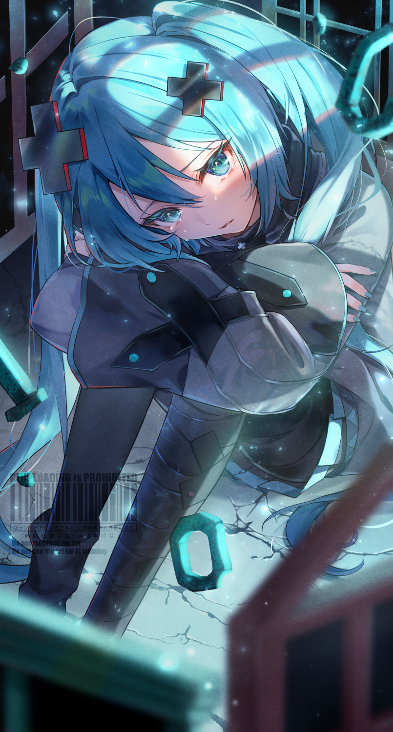 hatsune miku and batsu miku (vocaloid and 2 more) drawn by kyashii_(a3yu9mi)