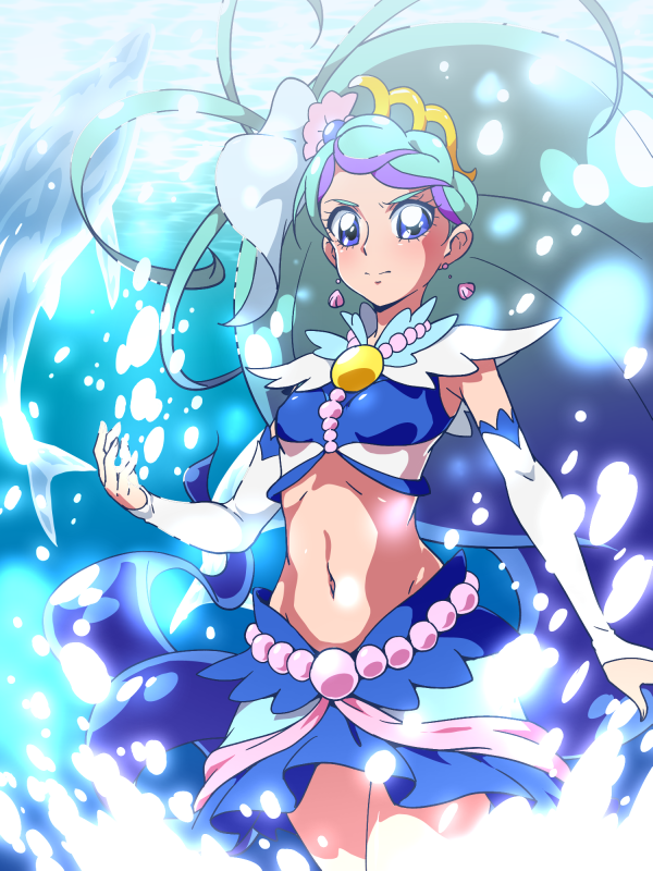 kaidou minami and cure mermaid (precure and 1 more) drawn by tj-type1