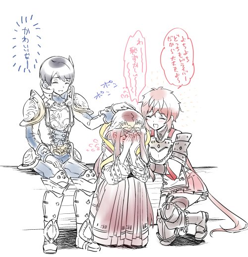 lora, fan la norne, and hugo ardanach (xenoblade chronicles and 2 more) drawn by taromarun