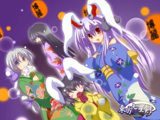 reisen udongein inaba, houraisan kaguya, inaba tewi, and yagokoro eirin (touhou) drawn by marimo_(artist)