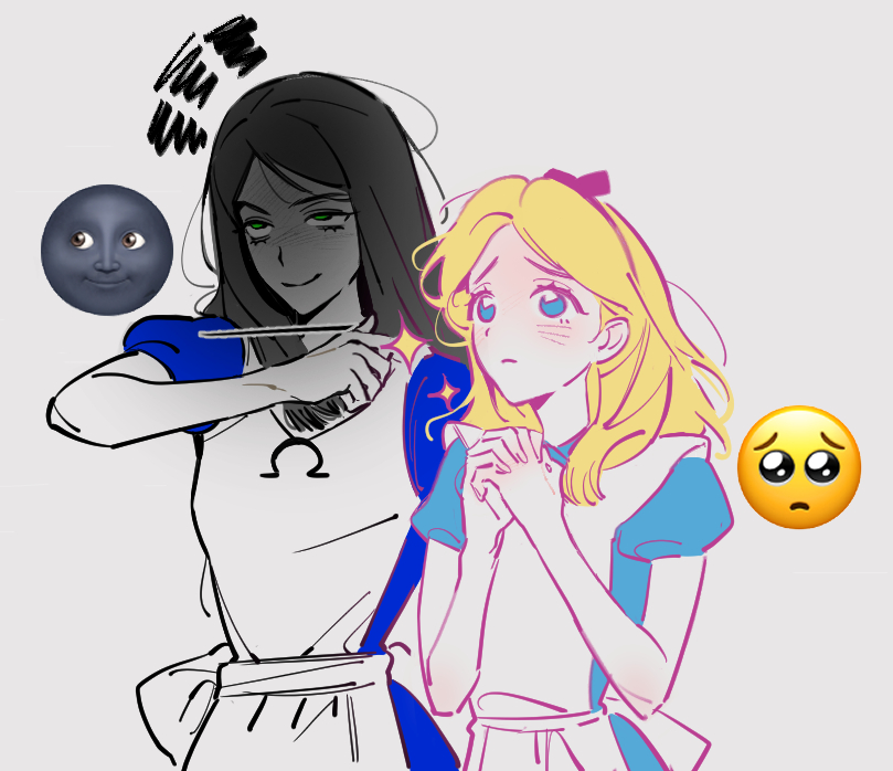 alice liddell and alice (american mcgee's alice and 2 more) drawn by pankepen