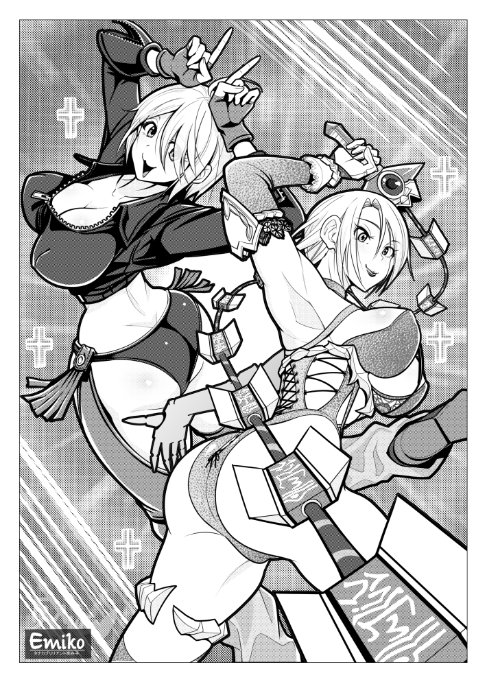 angel and isabella valentine (the king of fighters and 2 more) drawn by nekokami