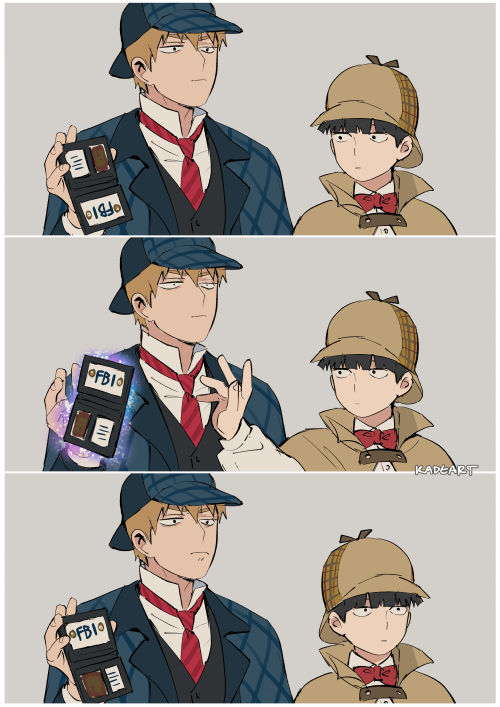 kageyama shigeo and reigen arataka (mob psycho 100) drawn by kadeart