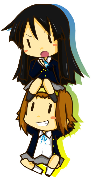 akiyama mio and tainaka ritsu (k-on!) drawn by wara_inu