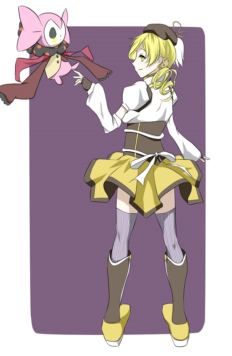 tomoe mami and charlotte (mahou shoujo madoka magica) drawn by den_(kur0_yuki)
